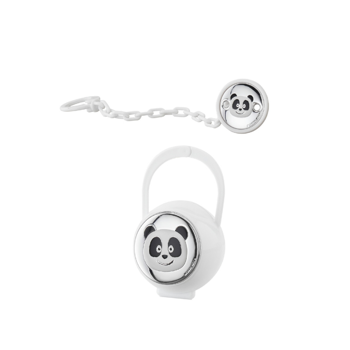 SET PINZA+P.CHUPETES PANDA HUELLAS